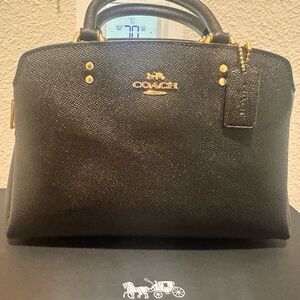 Coach Black Satchel with Gold Accents